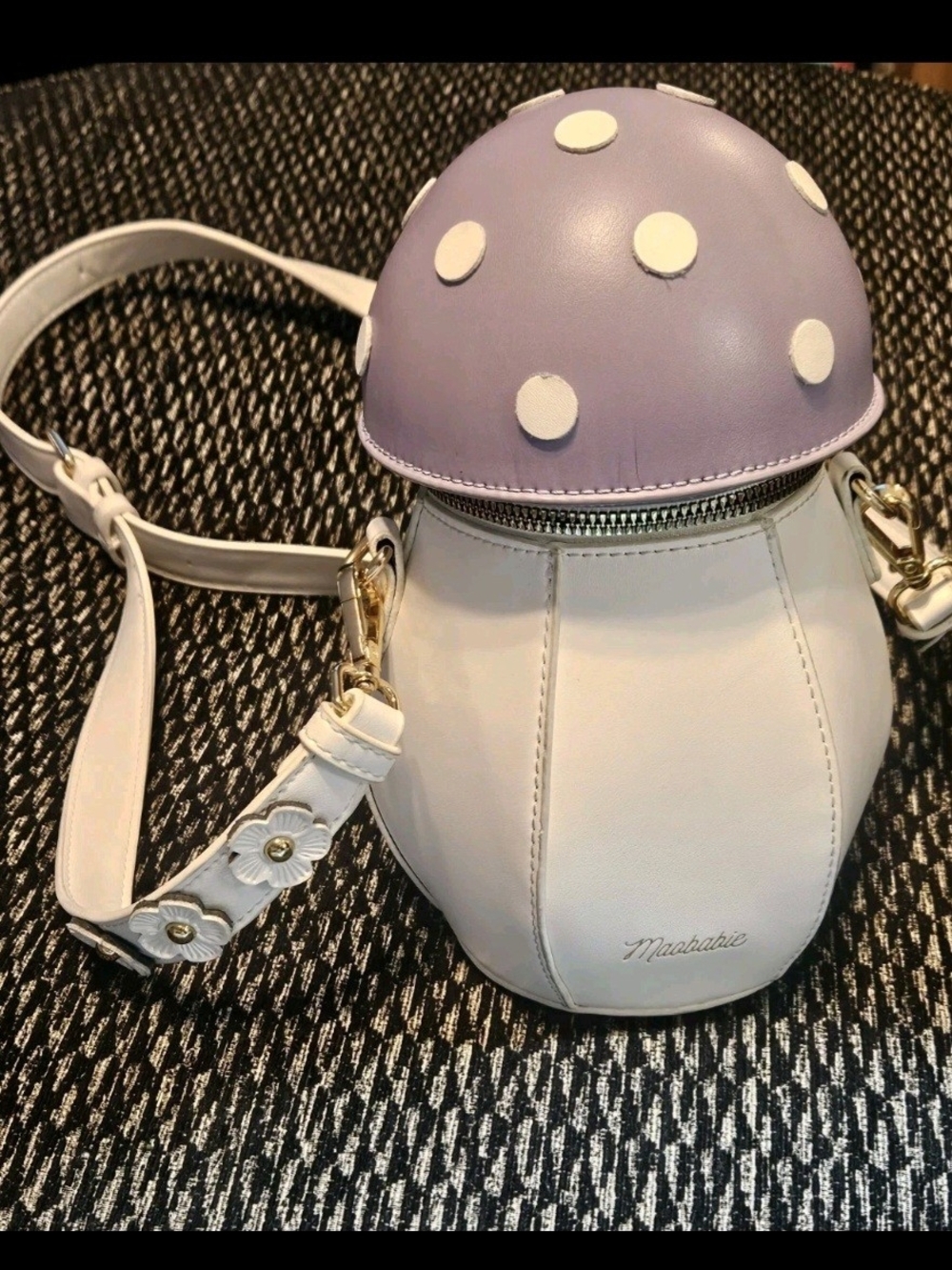 Maobabie 3D Mushroom Shape Cross Body Bag Purse Lavender Viral Instagram Tik Tok